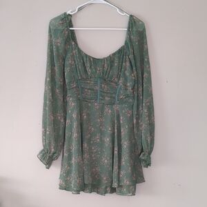 Fairy Inspired Dress With Corset Accents And Long Flowy Sleeves